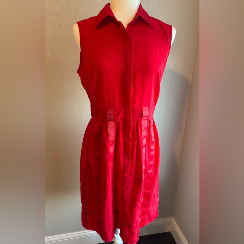 Leslie Fay Red Sleeveless Dress